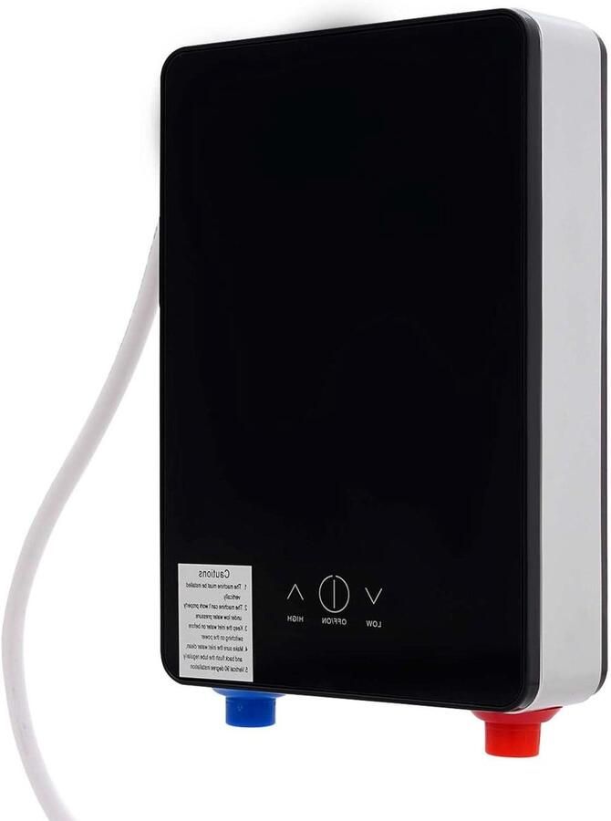 Elektrische Doorstroomboiler Keuken Boiler Direct Warm Water Snel 3 Seconden Verwarming 6500 Watt Zwart