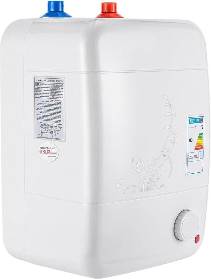 Elektrische doorstroomboiler Kleine boiler Direct warm water Temperatuur instelbaar 8 liter Wit