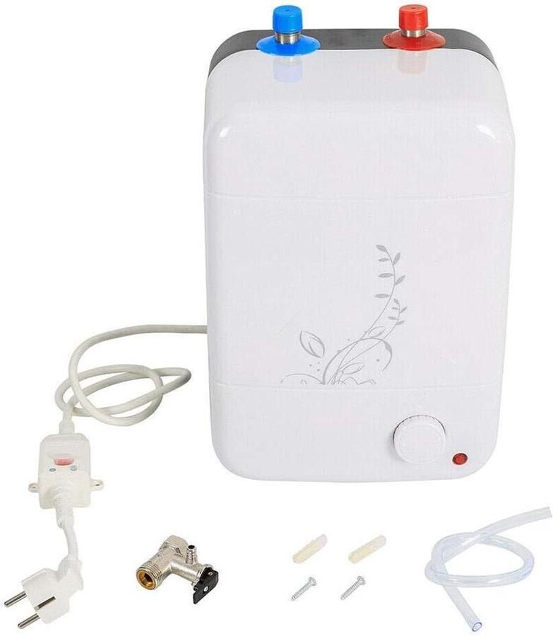 Elektrische Doorstroomboiler Kleine Boiler Warm Water Voorziening Traploze Temperatuurkeuze 8 Liter Capaciteit Wit