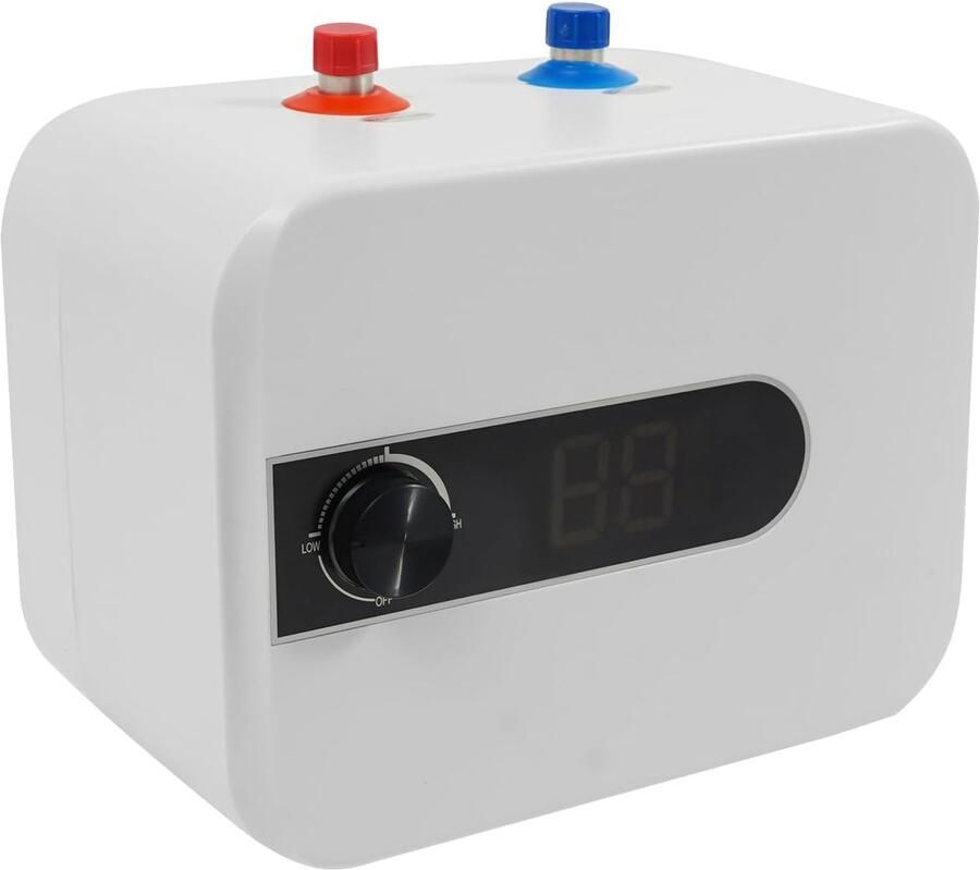 Elektrische Doorstroomboiler Mini Boiler Direct Warm Water Instelbare Temperatuur 6 Liter Capaciteit Wit