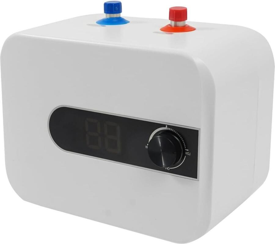 Elektrische Doorstroomboiler Mini Boiler Direct Warm Water Instelbare Temperatuur 6 Liter Capaciteit Wit