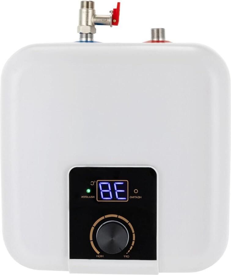Elektrische doorstroomboiler Mini boiler Direct warm water IPX4 waterdicht 8 liter capaciteit Wit