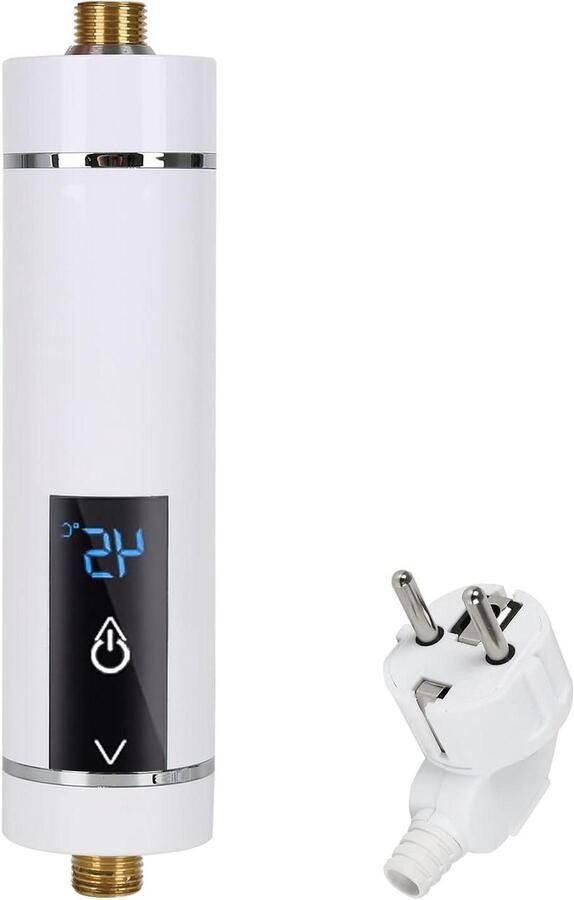Elektrische Doorstroomboiler Mini Boiler Direct Warm Water Tankloos Digitaal Display 3500 Watt Wit