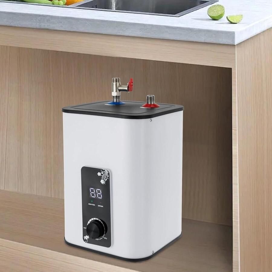 Elektrische Doorstroomboiler Mini Boiler Keuken Direct Warm Water Energiebesparend Ontwerp 8 Liter Wit