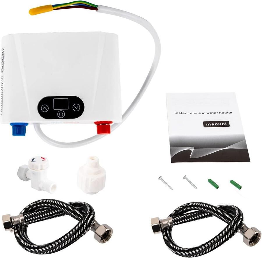 Elektrische Doorstroomboiler Mini Boiler Keuken Direct Warm Water Touchscreen Bediening 5500 W Wit