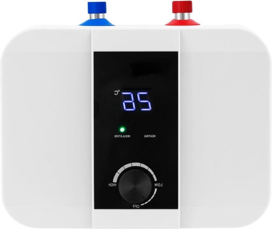 Elektrische doorstroomboiler Mini boiler warm water Direct warm water Instelbare temperatuur 6 liter Wit