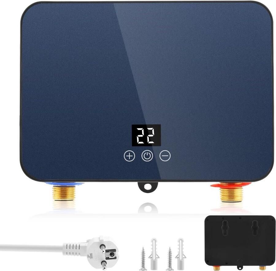 Elektrische Doorstroomboiler Mini Warmwaterapparaat Direct Warm Water Snelle Opwarming 3 Sec 6000 Watt Blauw