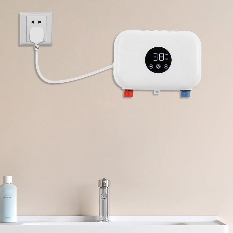 Elektrische Doorstroomboiler Wit Direct Warm Water Keuken & Badkamer 5500W Digitaal - Foto 2