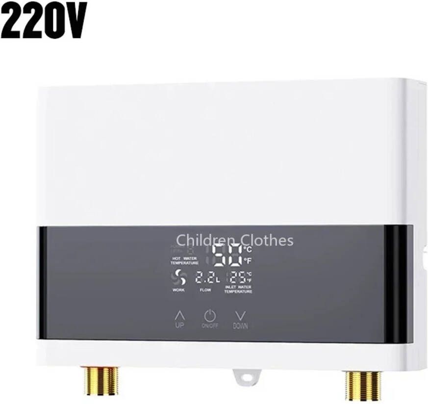 Elektrische Doorstroomverwarmer Boiler Wandmontage Badkamer & Keuken Instant Warm Water 220V 6000W Met LCD Temperatuurdisplay & Afstandsbediening Compact Veilig Energiezuinig Wit