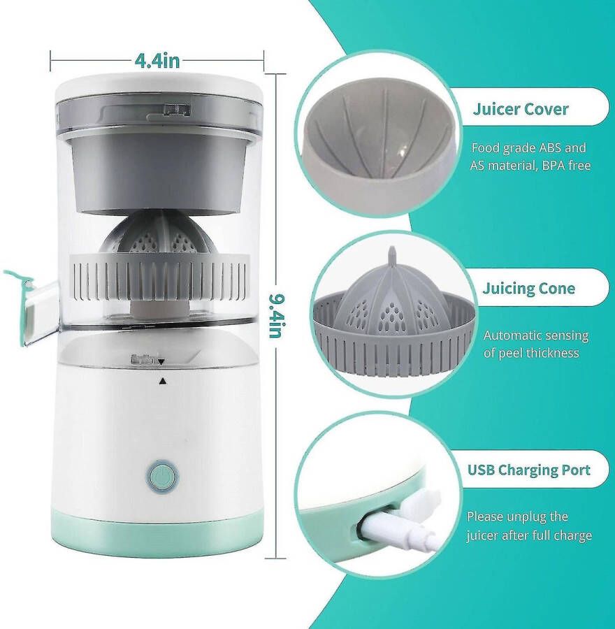 Elektrische Juice Presser- Squeezer- Orange -Lemon Juicer- Portable 45w- 2023 Nieuw- USB opladen