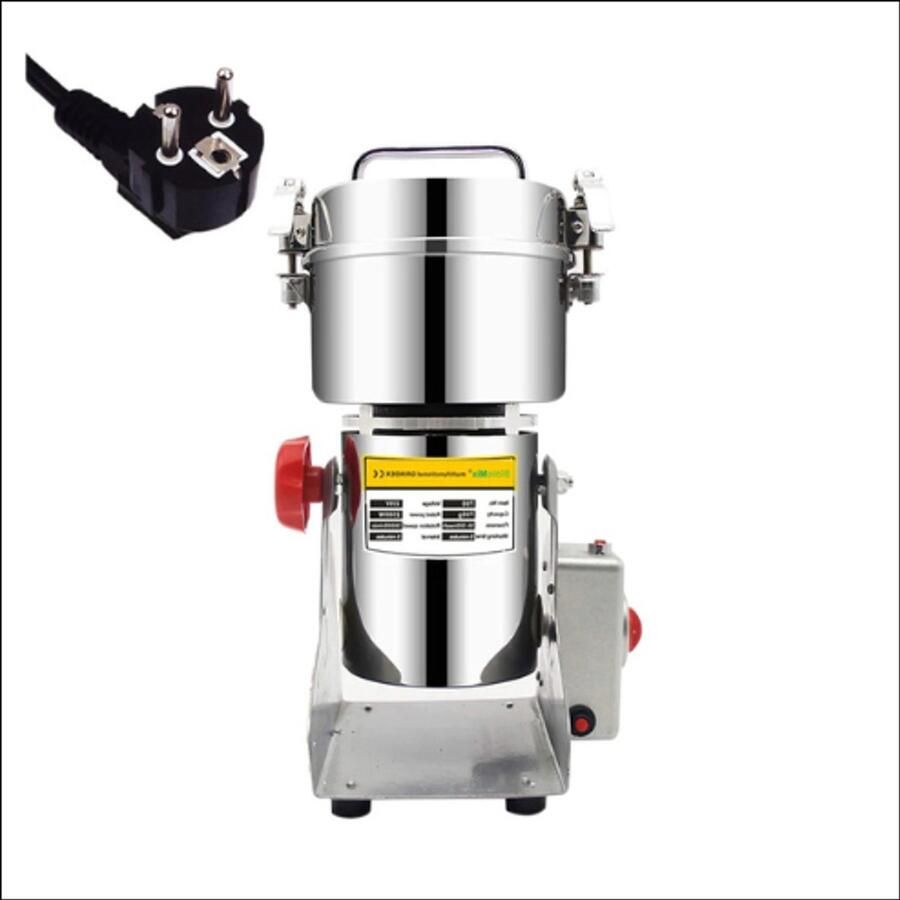 Elektrische Droogvoedsel-Molen 700g – Swing Grinder – 2500W – 36000RPM – 30-300 Mesh – RVS Maalbak – Veiligheidsdeksel – Voor Kruiden Koffie Granen & Specerijen