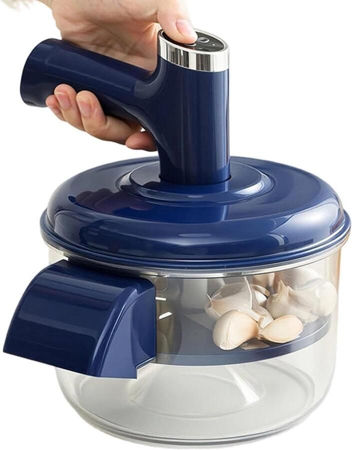Elektrische Druiven Schilmachine Automatische Fruitdunschiller Keuken Hulp Volledig Schoon Ontwerp 19.5 x 24 cm Blauw
