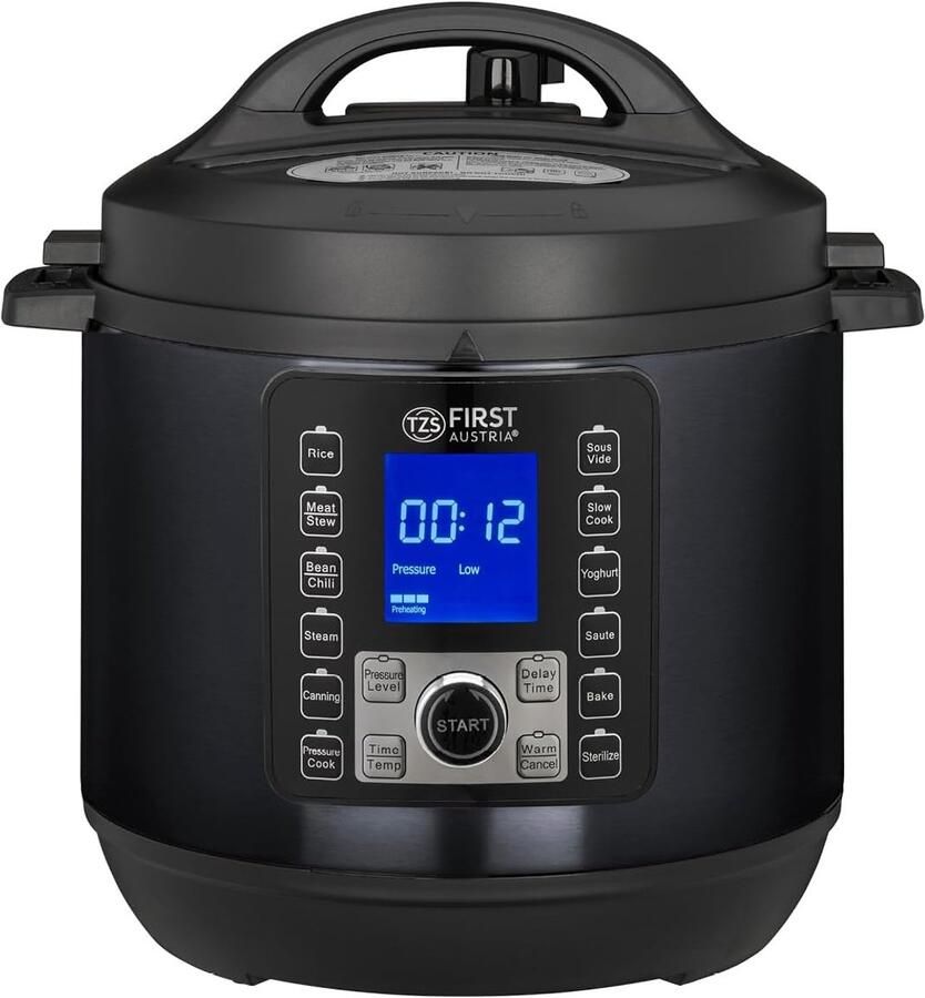 Elektrische drukkoker 6L Multicooker met 12 programma's Snelkookpan Rijstkoker Stoomkoker met warmhoudfunctie