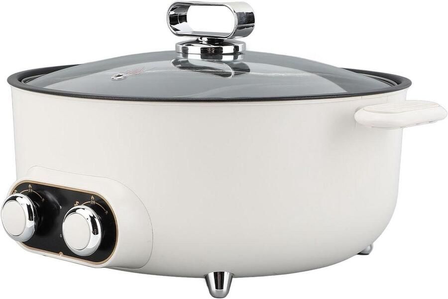Elektrische Dubbelzijdige Pan Splitpan Kookpot Gezellig Eten Maken Dubbelzijdig Kookoppervlak 6 Liter Totaal Zwart