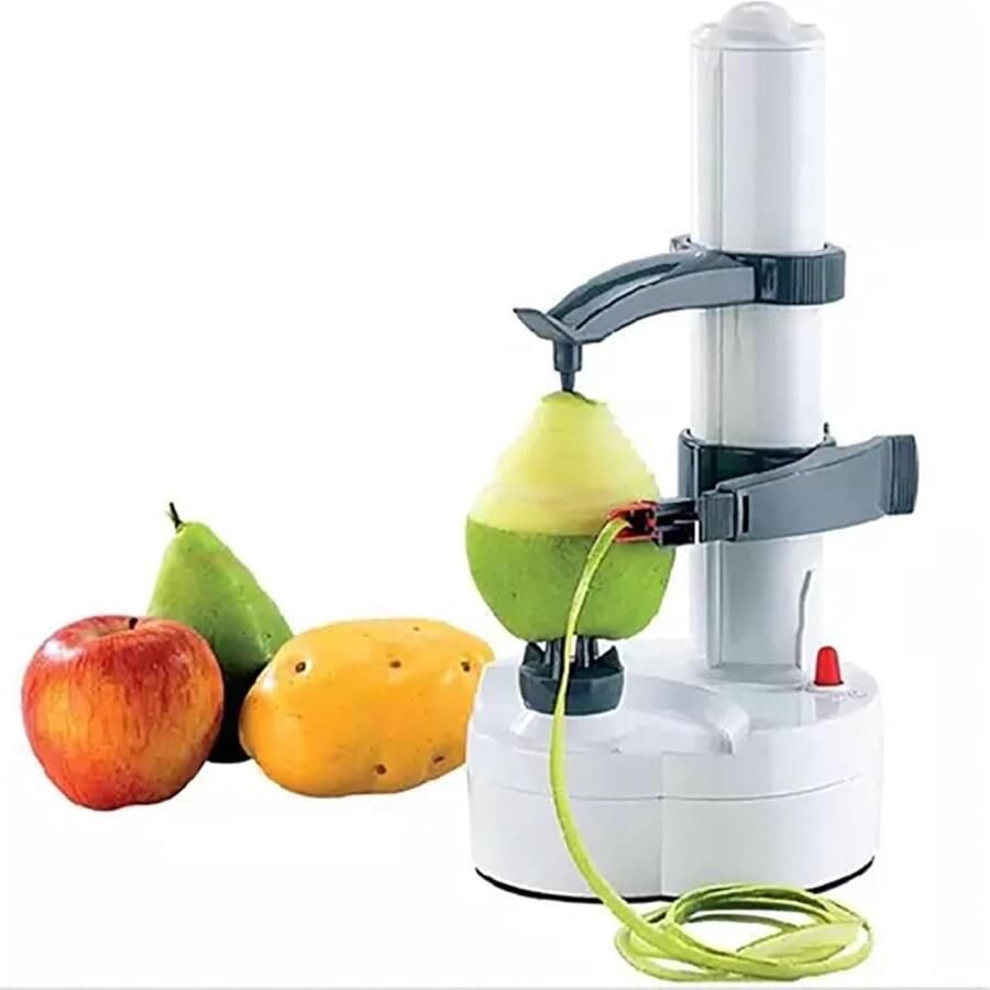 Elektrische Dunschiller Automatische Schilder Groenten en Fruit Schillen Drie Verwisselbare Messen 28.5 x 14.5 cm Zwart