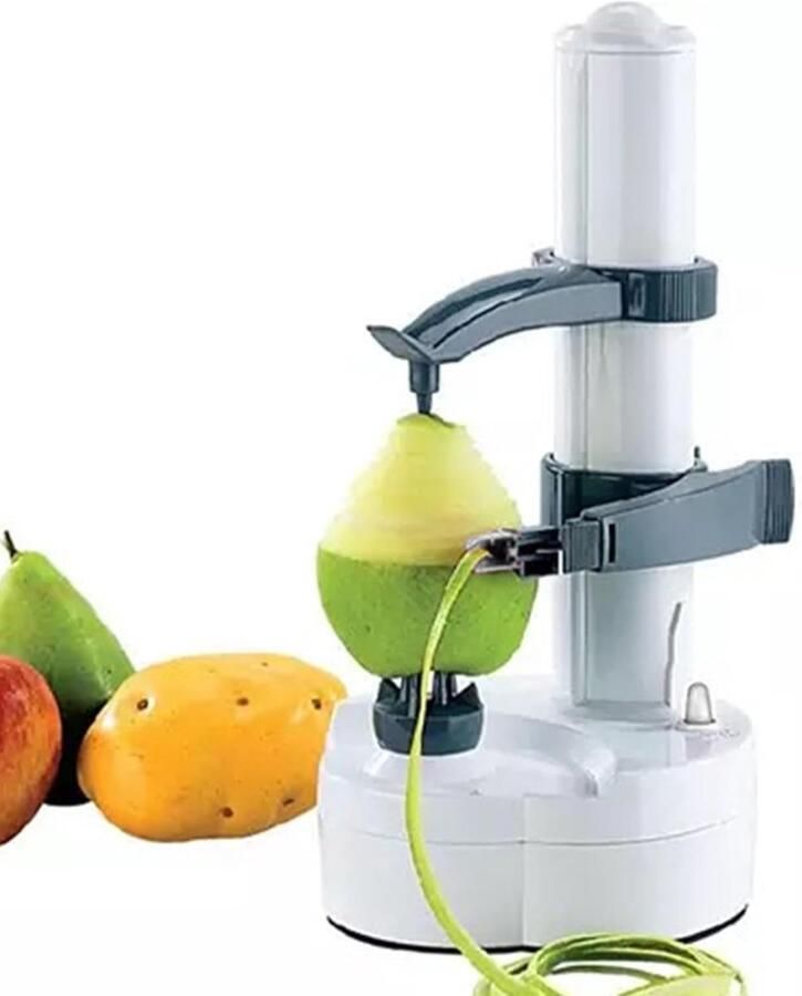 Elektrische Dunschiller Groente Fruit Schillen Snelle Keuken Hulp Automatische Balancering 30 x 15 cm Wit