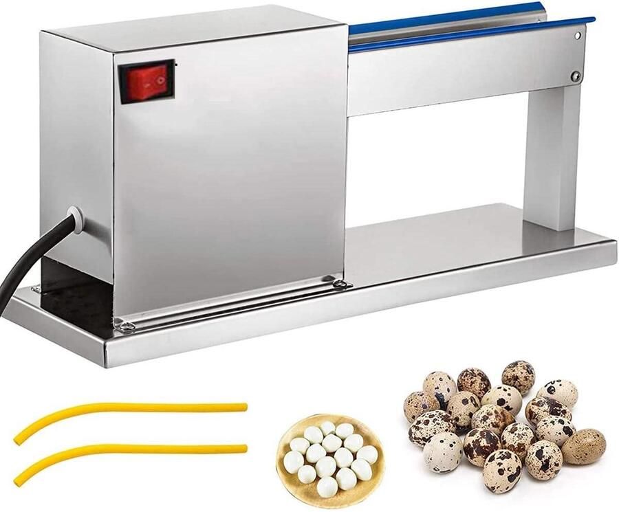 Elektrische Eier Peller Kwarteleitjes Pelmachine Snel Eieren Pellen Semi-automatisch 36 x 165 x 9 cm Zilver
