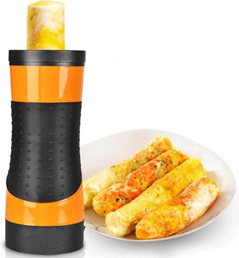 Elektrische eierhotdogmaker loempiamaker maakt loempia's in 8 minuten verticale eierfriteuse automatische stoomkoker met antiaanbaklaag voor eier- en worstbroodjes eierfriteuse ontbijtsandwichmaker oranje