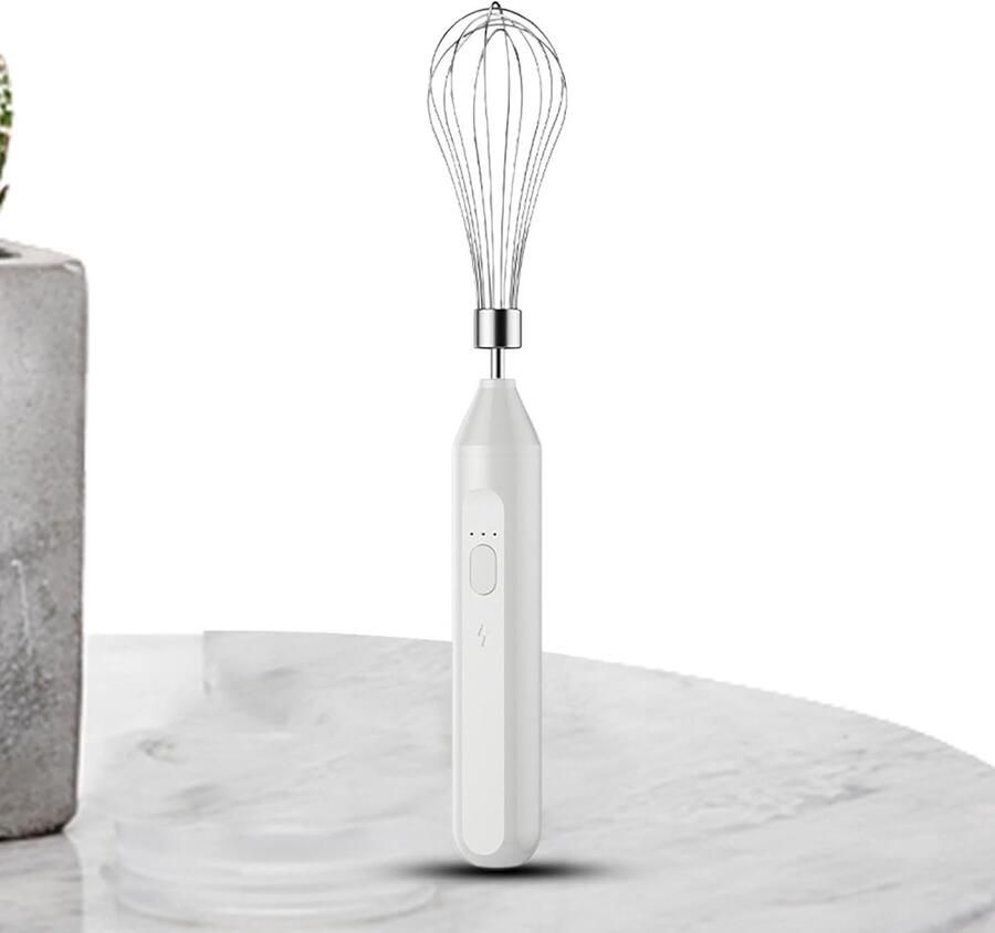 Elektrische Eierklopper Handmixer Garde Drankjes Bereiden 3 Snelheden Instelbaar Compact Formaat Wit
