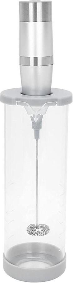 Elektrische Eierklopper Melkopschuimer Garde Koffie Maken Dubbele Snelheid 23.2 cm Zilver