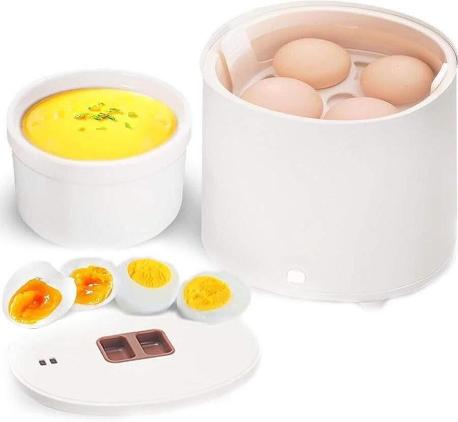 Elektrische Eierkoker 4 Eieren Ontbijt Koken Automatische Uitschakeling 147x128x143mm Wit