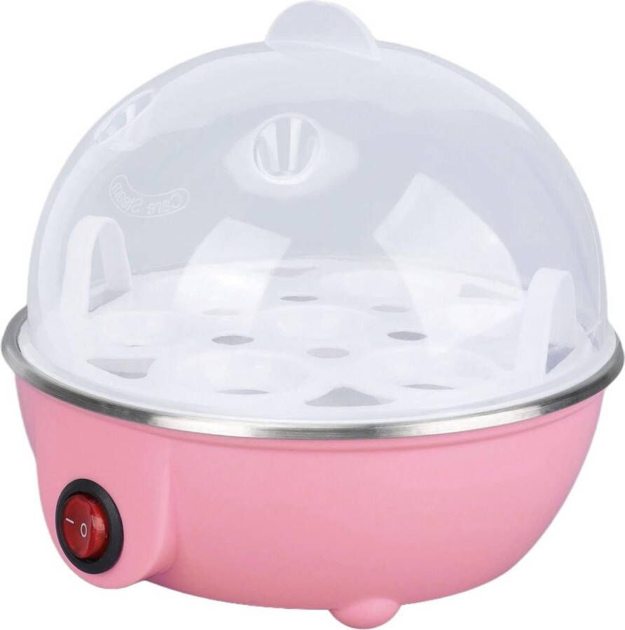 Elektrische Eierkoker 7 Eiercapaciteit Anti-droog Branden Automatische Uitschakeling Eierstroper Thuiskeuken Roze