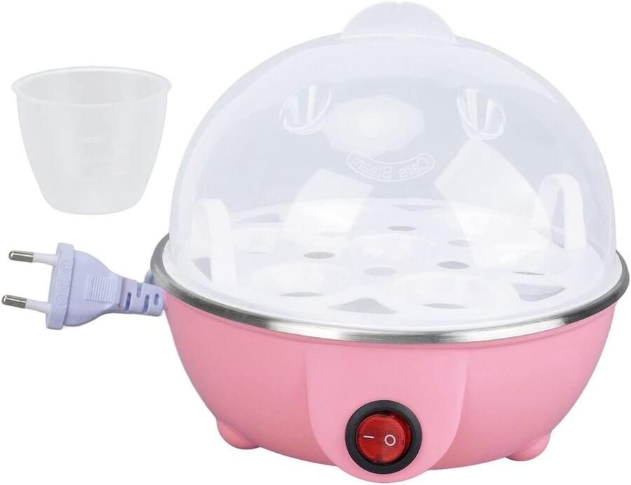 Elektrische Eierkoker 7 Eieren Snel Eieren Koken Automatische Uitschakeling 7 Eieren Roze