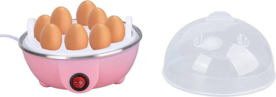 Elektrische Eierkoker 7 Gekookte Eieren Capaciteit Automatische Uitschakeling(Roze)