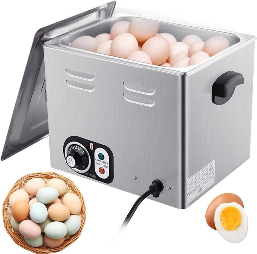 Elektrische Eierkoker Apparaat Koken Grote Partijen Automatische Controle 60 Eieren Capaciteit Zilver