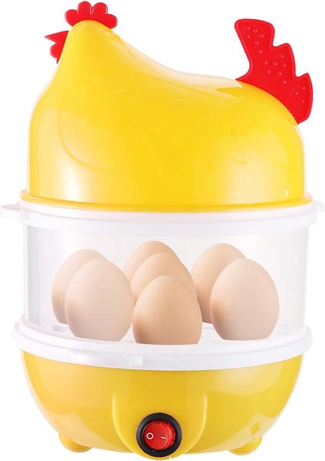 Elektrische Eierkoker Ei Stroper Omeletmaker Snel Ontbijt Maken 14 Eieren Capaciteit Dubbele Laag Ontwerp Geel