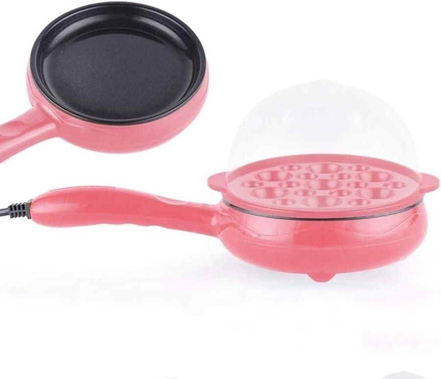 Elektrische Eierkoker Eierapparaat Stoomkoker Ontbijt Maken Compact Ruimtebesparend Design 14 x 29 cm Roze