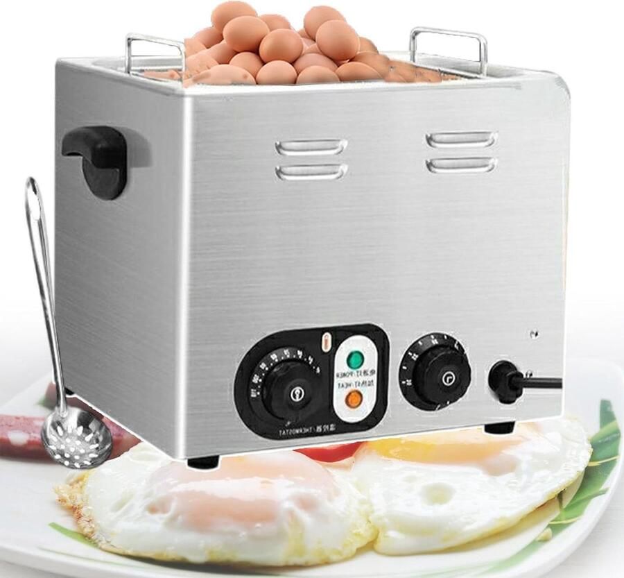 Elektrische Eierkoker Eierkookmachine Professioneel Grote Hoeveelheden Koken Roestvrij Staal 38 x 27 x 28 cm Zilver