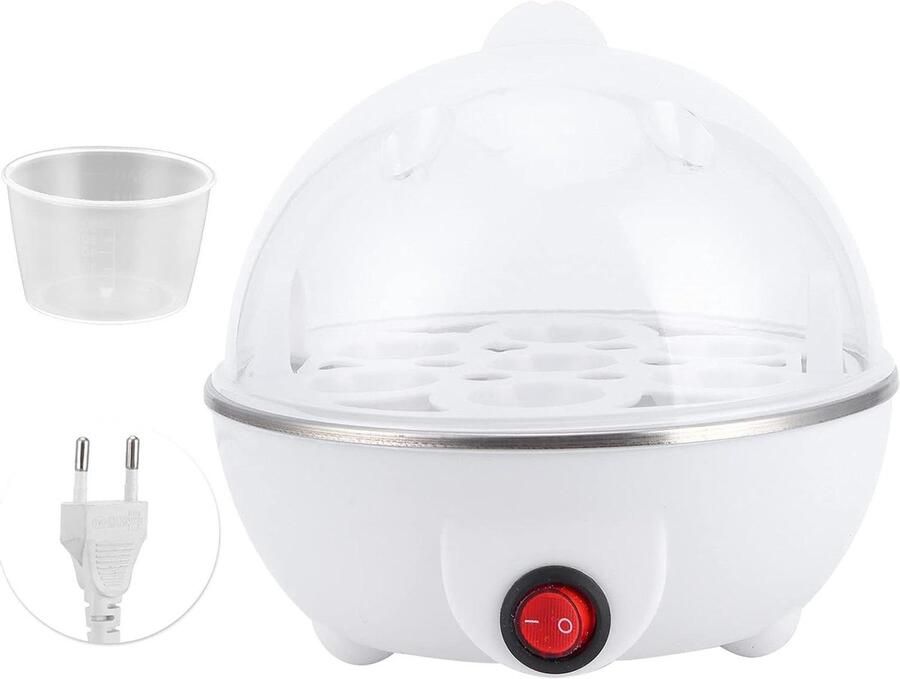 Elektrische Eierkoker Eierstomer Multifunctioneel Ontbijt Maken Zonder Olie Koken 16 cm Hoog Wit