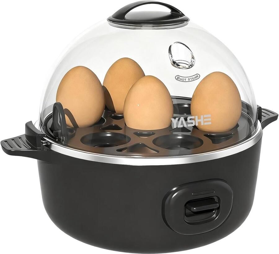 Elektrische Eierkoker Eierstomer Ontbijt Koken Muziekalarm Automatische Uitschakeling 7 Eieren Grijs