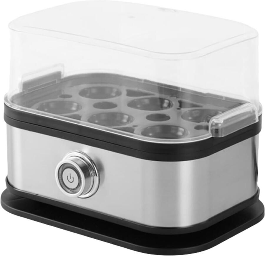 Elektrische Eierkoker Eierstoofmachine Eierkoker Snel Ontbijt Maken Automatische Warmtebewaking 18.5 x 13 x 13.5 cm Zilver