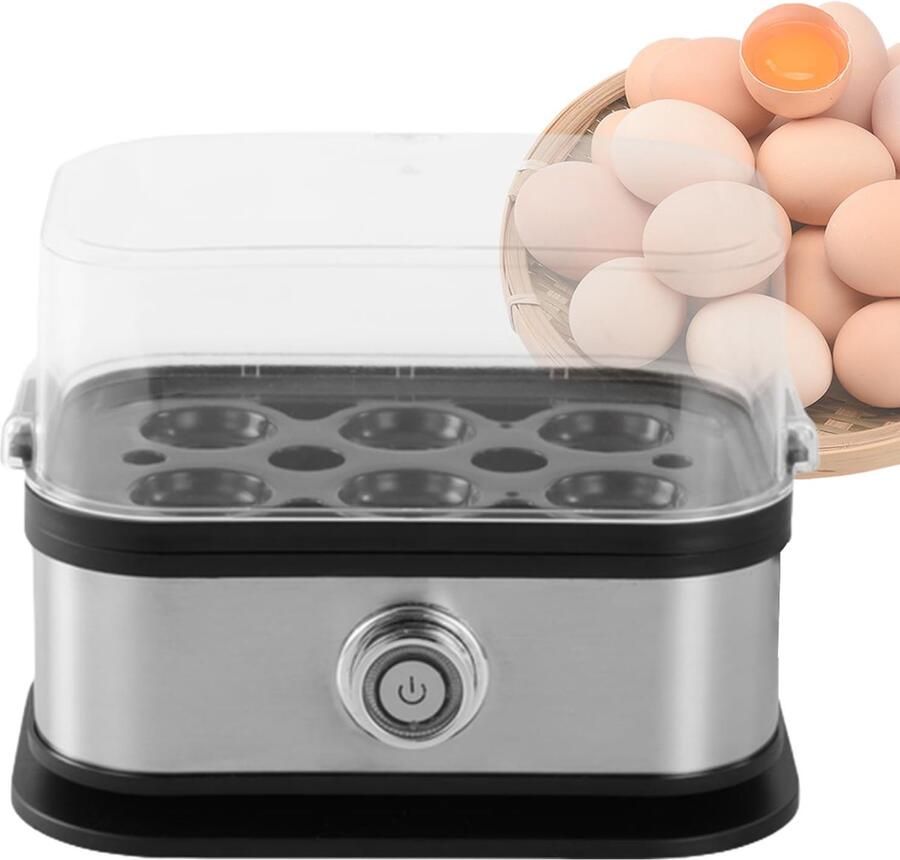 Elektrische Eierkoker Keukenapparaat Omelet Ontbijt Bereiden Intelligente Temperatuurregeling 18.5 x 13 x 13.5 cm Zilver
