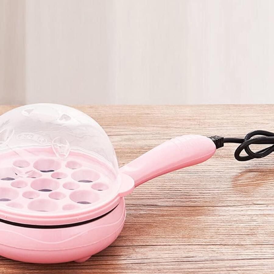 Elektrische Eierkoker Keukenapparaat Ontbijt Maken 2 in 1 Multifunctioneel 30 x 22 x 10 cm Roze