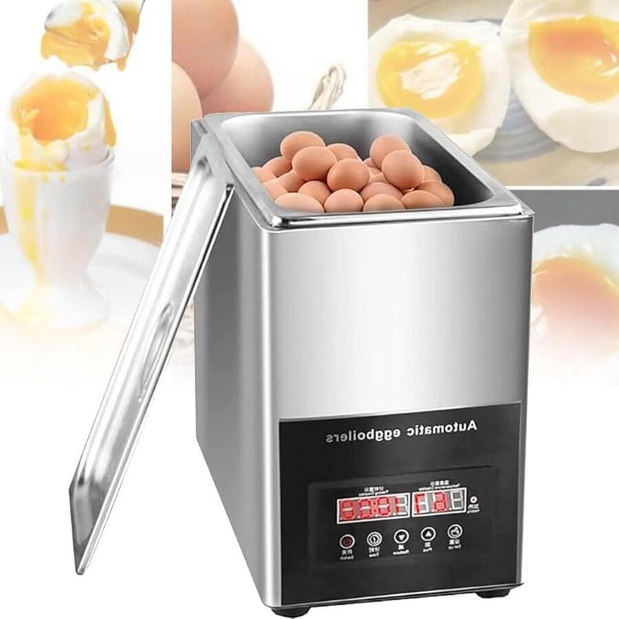 Elektrische Eierkoker Machine Eieren Koken Grote Capaciteit 9 Liter Zilver