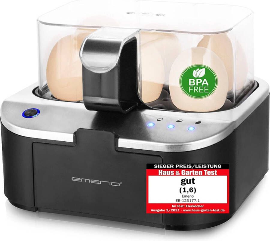 Eierkoker BPA-vrij 400W 6 Eieren Tegelijk Automatisch Uitschakelen ‎19 x 17 5 x 15 cm Zacht-medium-hard In één Kookproces