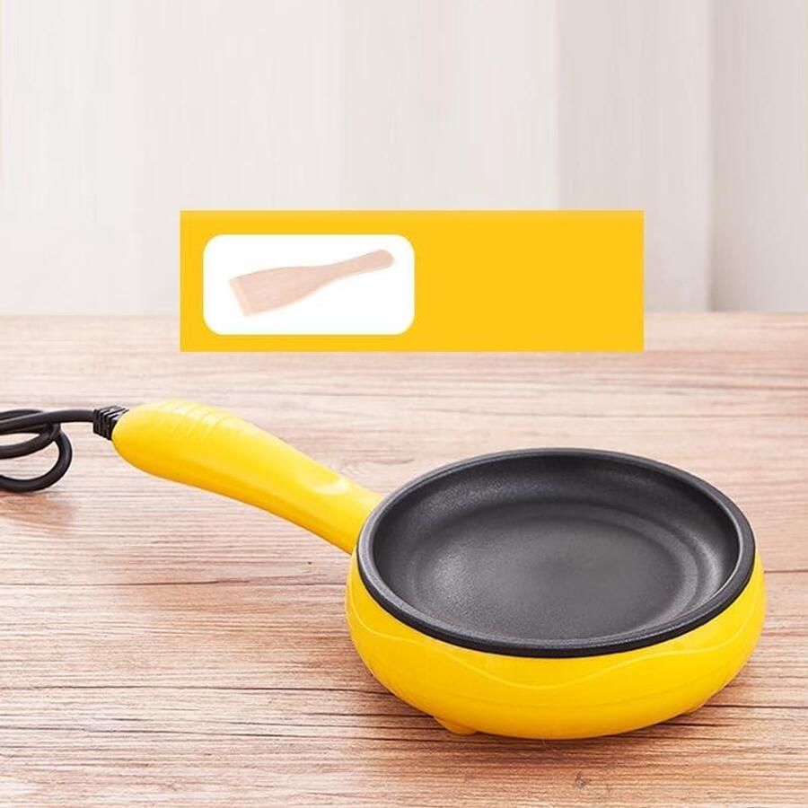 Elektrische Eierkoker Ontbijtpan Eierkoker Snel Ontbijt Maken 2-in-1 Kookfunctie Compact Formaat Geel