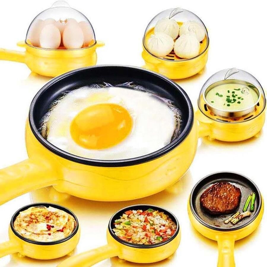 Elektrische Eierkoker Snelle Eierkoker Omeletpan Ontbijt Maken Multifunctionele Ontbijtmachine 1 Aantal Wit