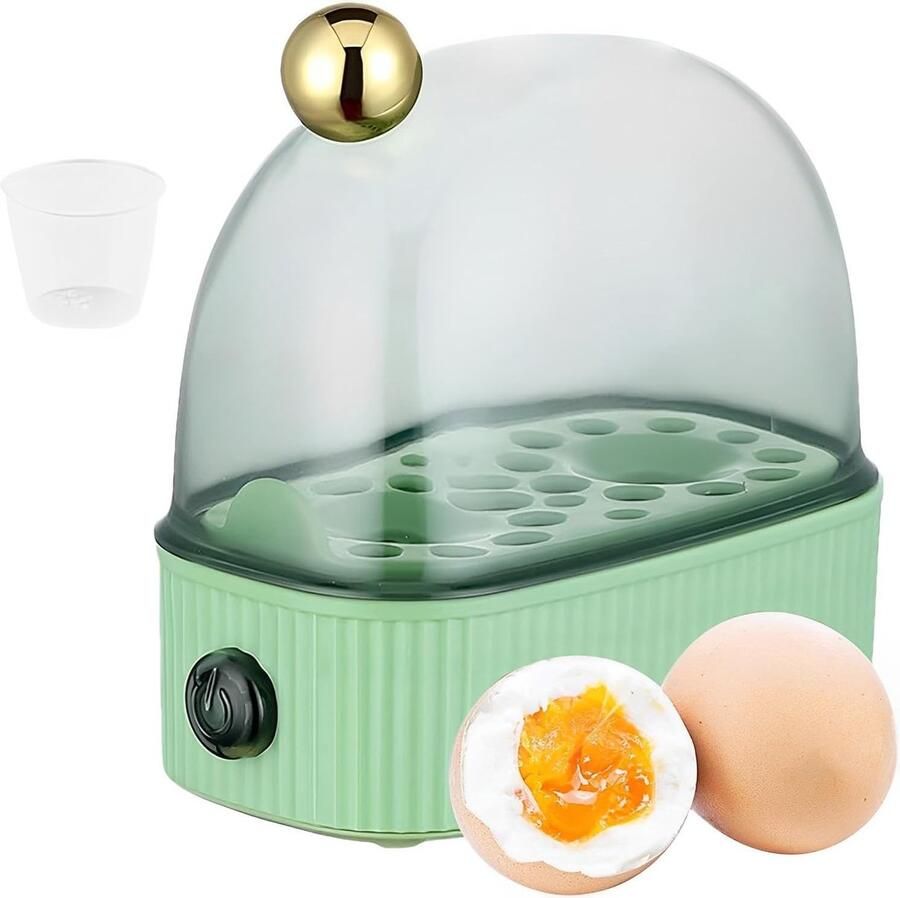 Elektrische Eierkoker Snelle Stomer Ontbijt Maken Automatische Uitschakeling Capaciteit 2 Eieren Groen