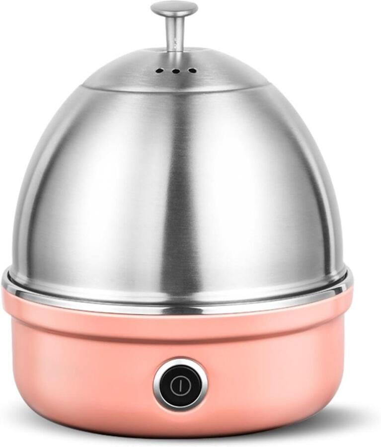 Elektrische eierkoker Stoomkoker ontbijt Snel eieren koken Automatische uitschakeling Tot 7 eieren Roze