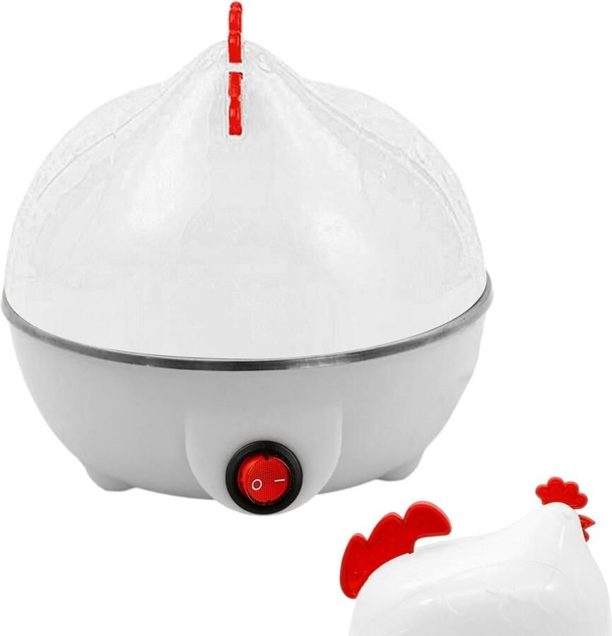 Elektrische Eierkoker Stoompan Ontbijt Koken Automatische Uitschakeling 15x16cm Wit