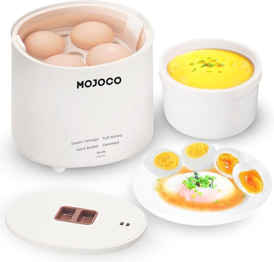 Snelle Eierkoker Mini Kookapparaat Eieren Koken Automatische Uitschakeling 4 Eieren Capaciteit Wit
