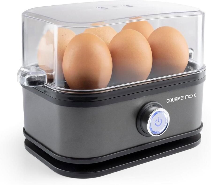 Elektrische Eierkoker voor 6 Eieren Inclusief Maatbeker en Eierprikker 3 Hardheidsgraden