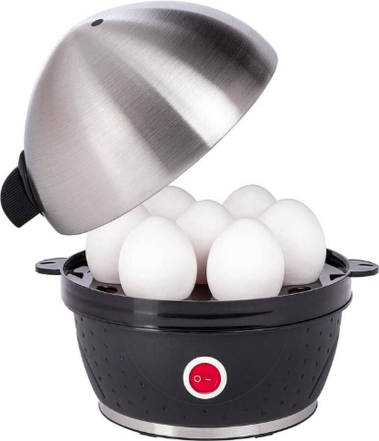 Elektrische Eierkoker Voor 7 Eieren 380W Geluidssignaal Controlelampje Maatbeker Met Prikapparaat Geïntegreerde Oververhittingsbeveiliging Wit