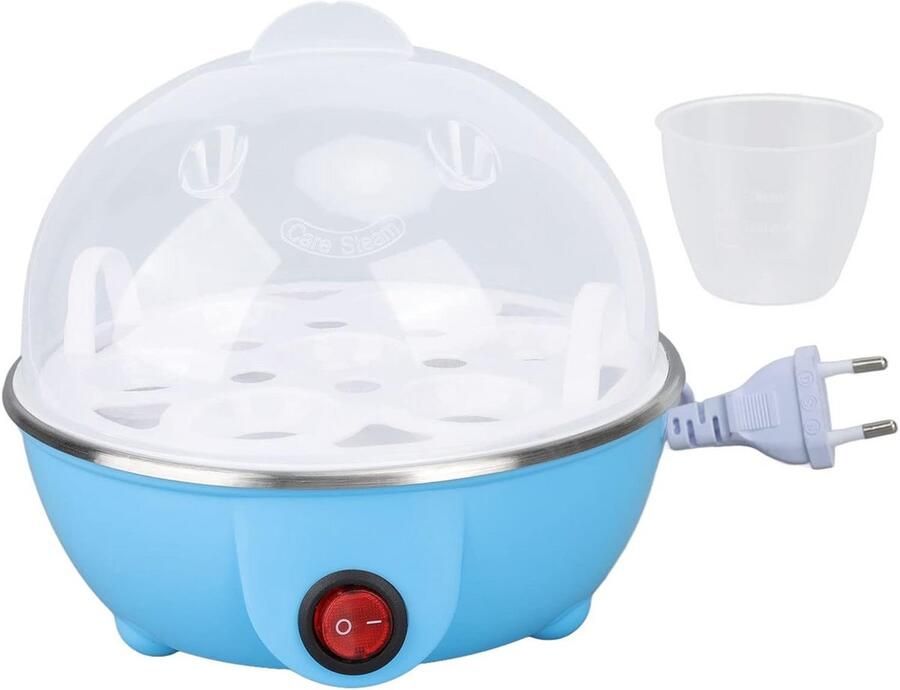 Elektrische Eierkoker Snel Koken Ontbijt Maken Automatische Uitschakeling 7 Eieren Blauw