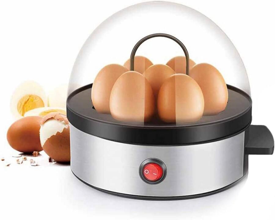 Elektrische Eierkoker voor 7 Eieren met RVS Pan en Pocheerfunctie