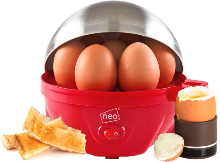Elektrische eierkoker voor 7 eieren staal 3-in-1 stoomketel voor perfecte eieren
